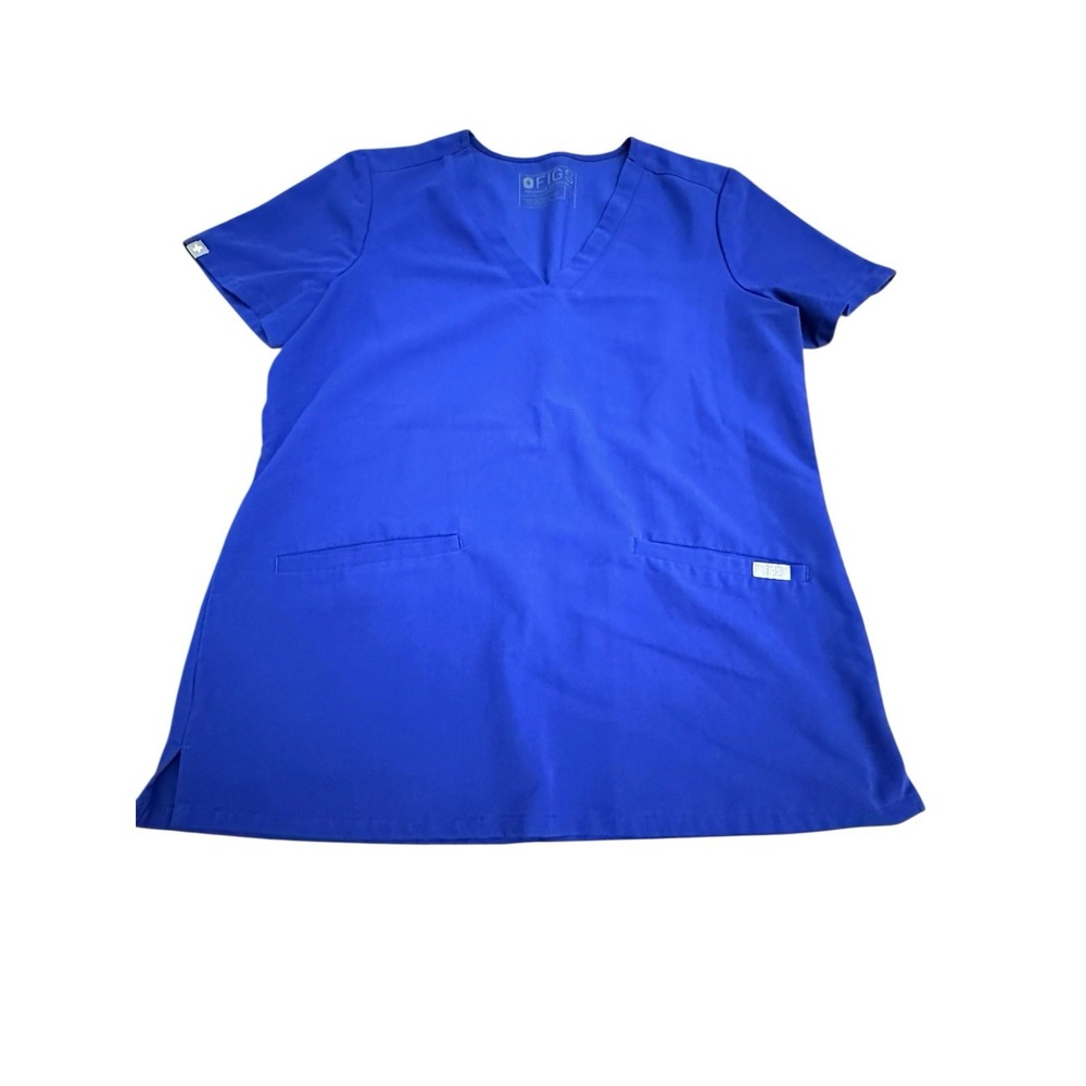FIGS Technical Collection Size Small Casma Three Pocket Scrub Top Blue‎ #EE9-3
